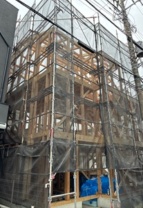 狭小地に建てる3階建て耐火構造の家(品川区)